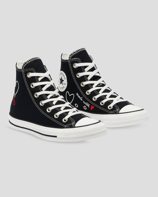 Converse Chuck Taylor All Star Love Thread Sort Sko Danmark - Converse Høje Sneakers Dame - 02314BON